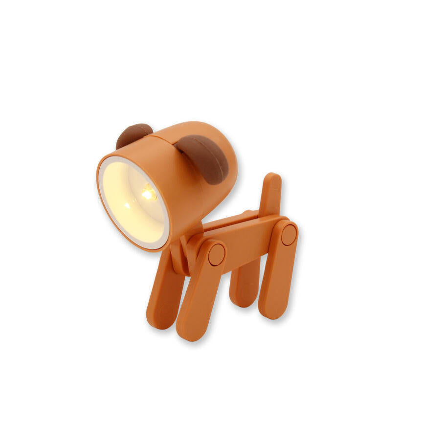 Mini Dog bordlampe - hvid/brun